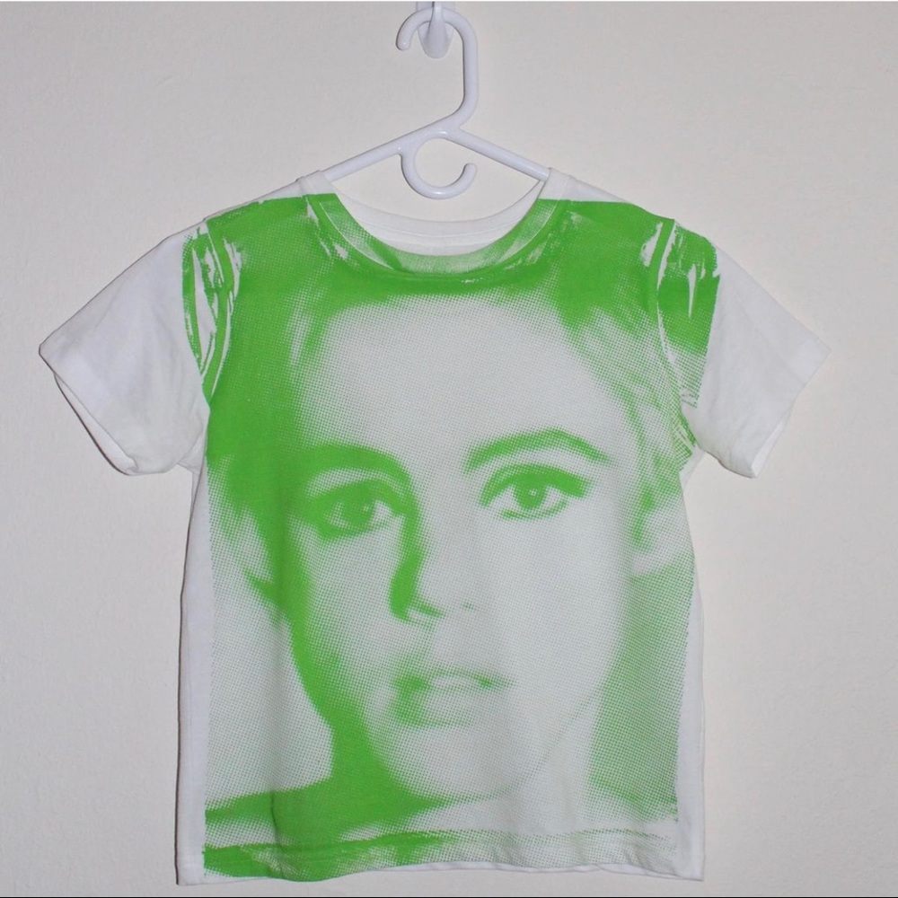 hand printed edie sedgwick tee by maemorris uk size 8-10
(us size 4-6)